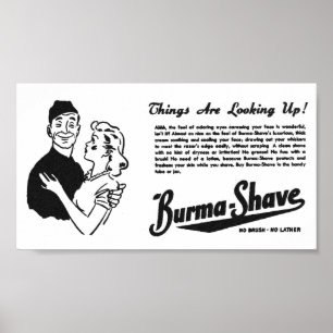 Birma Shave Adoring Eyes Poster
