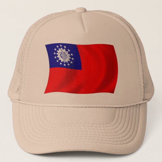Birma Vlag Hoed Trucker Pet (Voorkant)