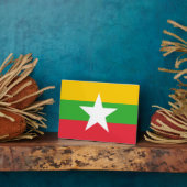 Birma vlag; Myanmar Fotoplaat (Zijkant)