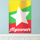 Birma-vliegposter Canvas Afdruk (Insitu (Houten vloer))