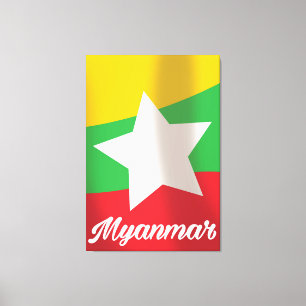 Birma-vliegposter Canvas Afdruk