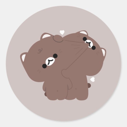 Birmaans kattenpaar ronde sticker (Voorkant)