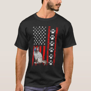 Birmaanse kat 4 juli patriottische Amerikaanse vla T-shirt