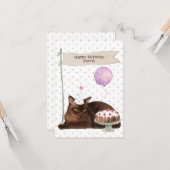 Birmaanse kat Birthday Celebration Party Pet cake Kaart (Voorkant / Achterkant in situ)