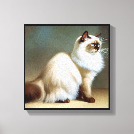 Birmaanse kat canvas afdruk (Voorkant)