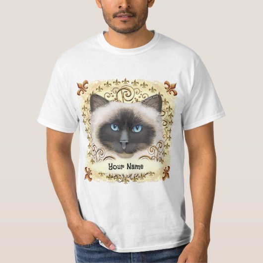 Birmaanse Kat Fleur De Lis T-shirt (Voorkant)