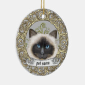 Birmaanse kat Herinneringssieraad Keramisch Ornament (Rechts)