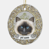 Birmaanse kat Herinneringssieraad Keramisch Ornament (Links)