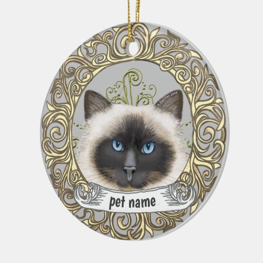 Birmaanse kat Lieve herinnering ornament (Links)