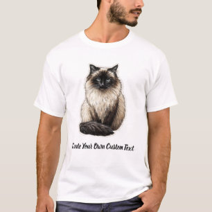 Birmaanse Kat Maak Uw Eigen Aangepaste Tekst T-shirt