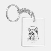 Birmaanse Kat Portret Sleutelhanger (Voorkant Links)