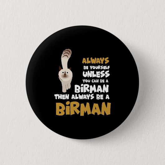 Birmaanse kat ronde button 5,7 cm (Voorkant)