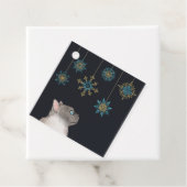 Birmaanse kat staren op Snowflake Ornamenten Gift  Bedankjes Labels (In situ)