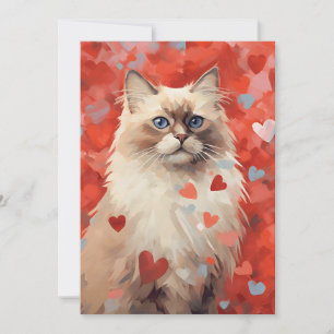 Birmaanse kat Valentijnsdag Feestdagenkaart