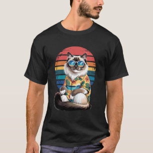 Birmaanse Kat Zonnebril Hawaiaans Strand Zomer Vak T-shirt