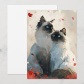 Birmaanse katten met Valentijnsdag Feestdagenkaart (Voorkant / Achterkant)