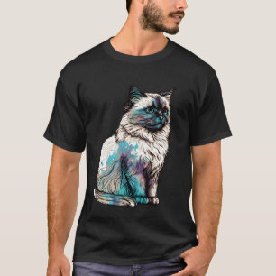 Birmaanse kattenras kleurrijke moeder dame t-shirt