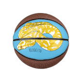 Birmaanse python slang cartoon illustratie basketbal (Voorkant)