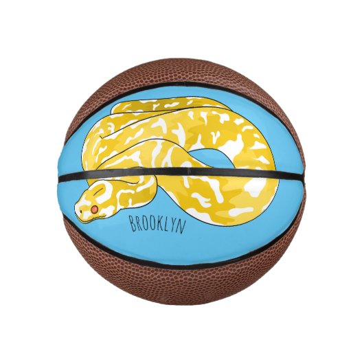 Birmaanse python slang cartoon illustratie basketbal (Voorkant)