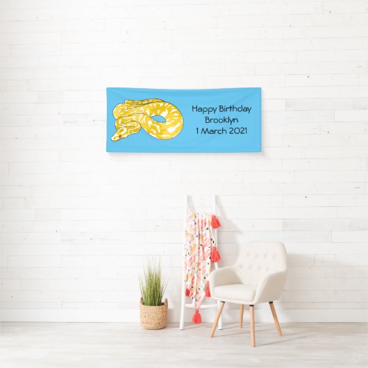 Birmaanse python slang cartoon illustratie spandoek (Insitu)