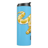 Birmaanse pythonslang cartoonillustratie thermosbeker (Gedraaid links)