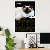 Birman Cat 2026 Calendar  Poster (Thuiskantoor)