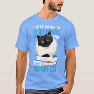 Birman Cat Book Reading Lover Gift T-shirt