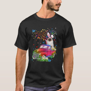 Birman Cat Bunny Truck Hunting Eggs Tree Paasa T-shirt