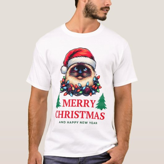 Birman Cat Christmas Pet Xmas T-shirt (Voorkant)