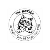 Birman Cat Family Retouradres Rubberstempel (Afrduk)