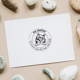 Birman Cat Family Retouradres Rubberstempel