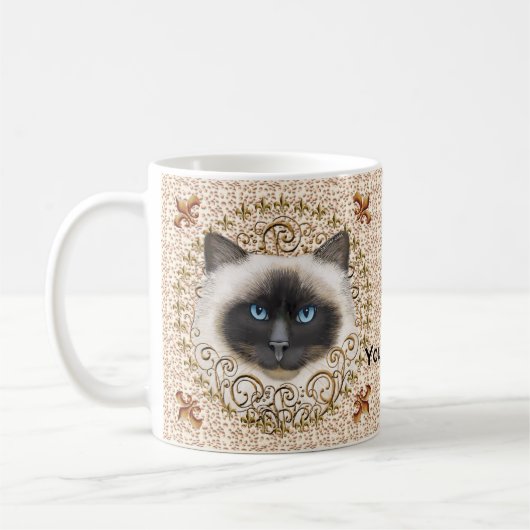 Birman Cat Fleur De Lis  mug Koffiemok (Links)