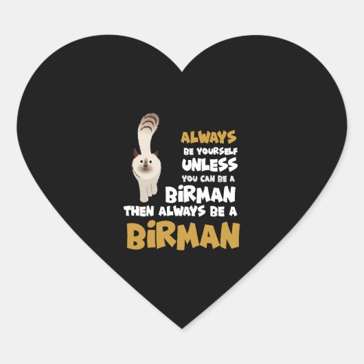 Birman Cat Hart Sticker (Voorkant)