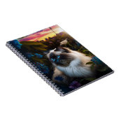 Birman Cat in City Garden op Sundown Notitieboek (Rechterzijde)
