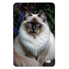Birman Cat in de Garden Magnet Magneet