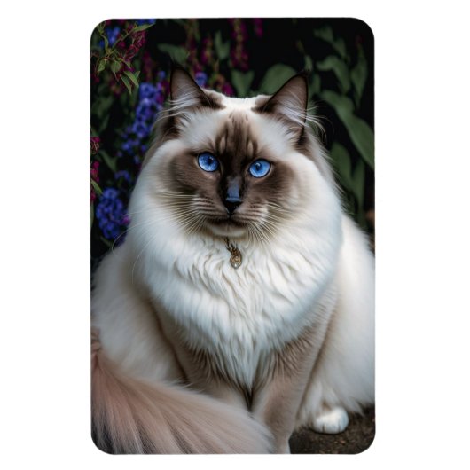 Birman Cat in de Garden Magnet Magneet (Verticaal)