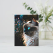 Birman Cat in Floral Oils Briefkaart (Staand voorkant)