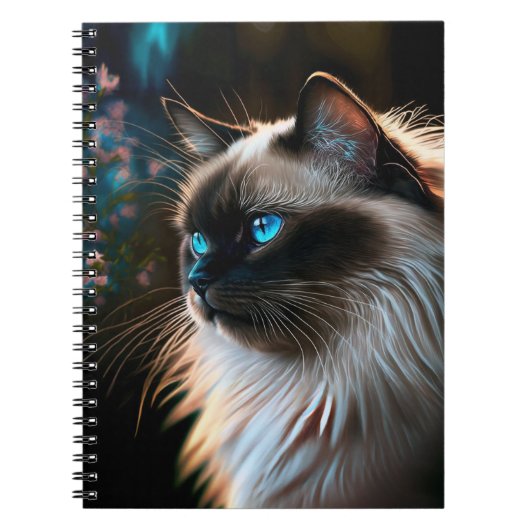 Birman Cat in Floral Oils Notitieboek (Voorkant)