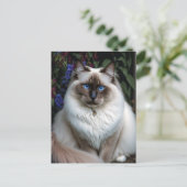 Birman Cat in het Briefkaart van de tuin (Staand voorkant)