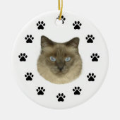 Birman Cat Keramisch Ornament (Voorkant)