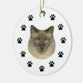 Birman Cat Keramisch Ornament (Links)