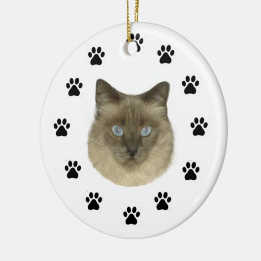 Birman Cat Keramisch Ornament (Links)