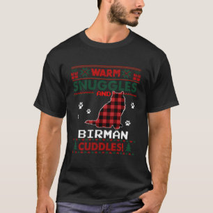 Birman Cat Red Buffalo Plaid Gift Lelijke Trui Voo T-shirt
