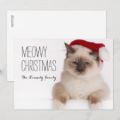 Birman Cat Santa Feestdagenkaart (Voorkant / Achterkant)