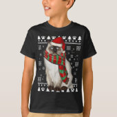 Birman Cat Santa Hat Xmas lelijke kerst T-shirt (Voorkant)