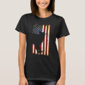 Birman Cat Silhouette Amerikaanse vlag op 4 juli T-shirt (Voorkant)
