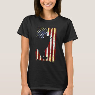 Birman Cat Silhouette Amerikaanse vlag op 4 juli T-shirt