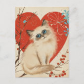 Birman Cat  Valentijnsdag Briefkaart (Voorkant)