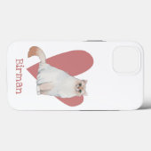 Birman Cat Waterverf Kat Roze hart Case-Mate iPhone Case (Achterkant (horizontaal))