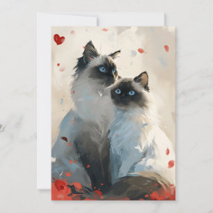 Birman Cats Valentijnsdag Feestdagenkaart